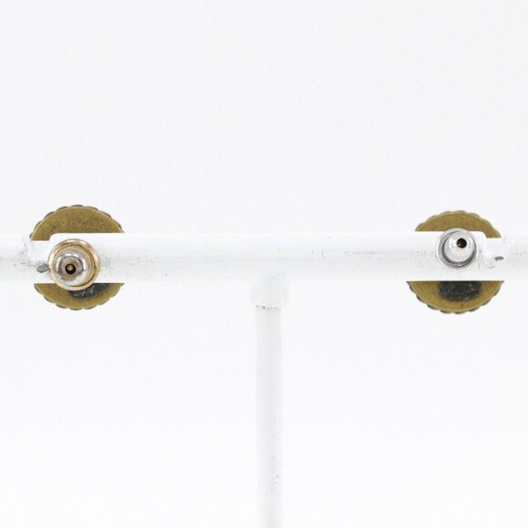 100% Authentic CHANEL Earrings Old Vintage Pierced Black Gold Made in France - Picture 8 of 14